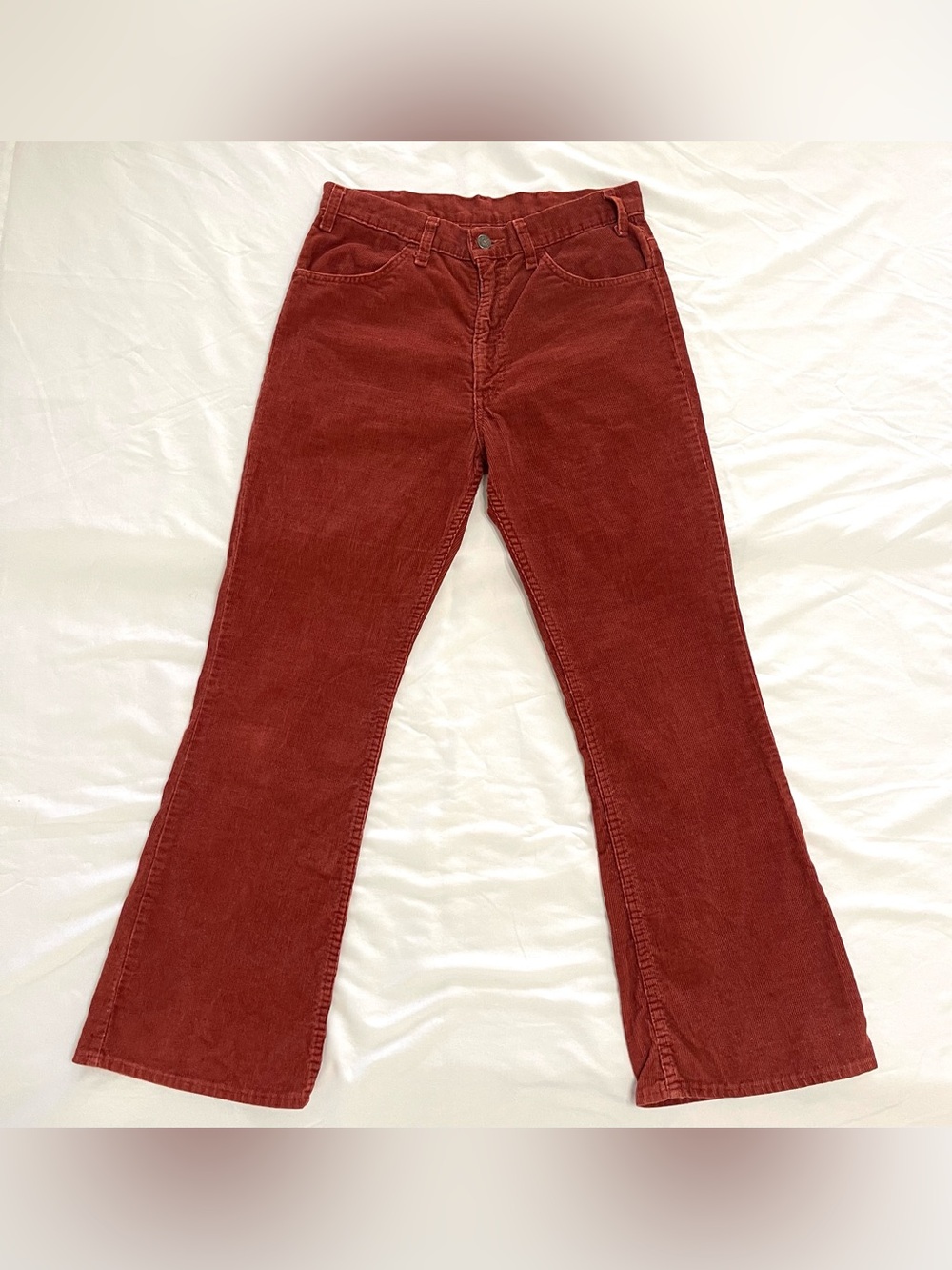 Vintage 70s Corduroy Levi’s 646 Flare Jean Pants White Tag Women’s 29 x 28.5”